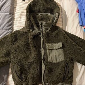 Fashion Nova Olive Teddy Jacket